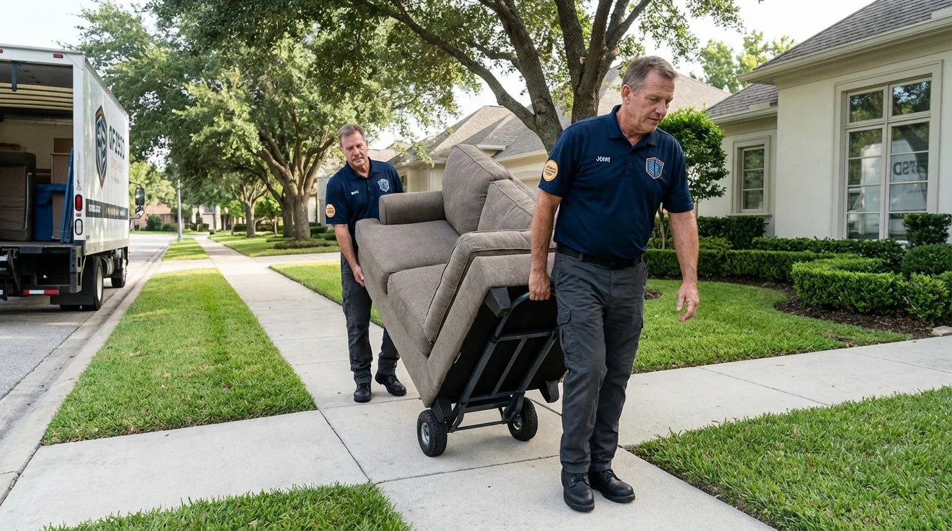 Local residential moving crew loading furniture in Deposit, NY